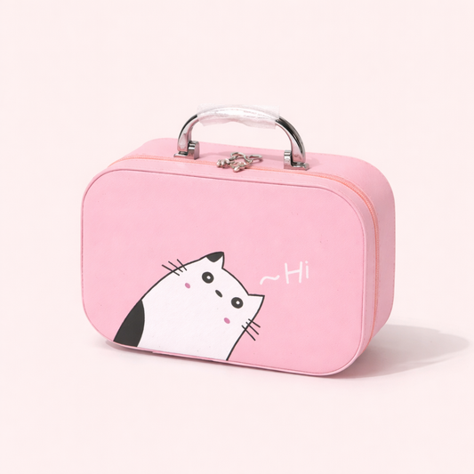 Portable Large Capacity Makeup Case With Mirror