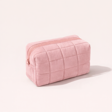 Plush Makeup Bag Checkered Cosmetic Bag Cosmetic Travel Bag Large Zipper Travel Toiletry Bag Portable Multi Functional Capacity Bag Cute Makeup Brushes Storage Bag For Women