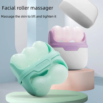 Double-headed ice roller, used for facial and head massage, made of resin material, non-electric skin care tool